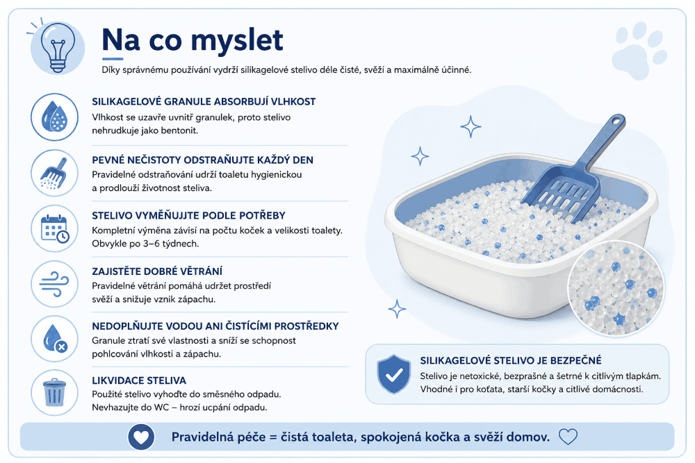 Silikagelové stelivo praktická péče